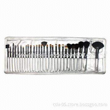 28-piece Professional Makeup Brush Set with Fantastic Goat, Sable, Synthetic Bristles, Wooden Handle